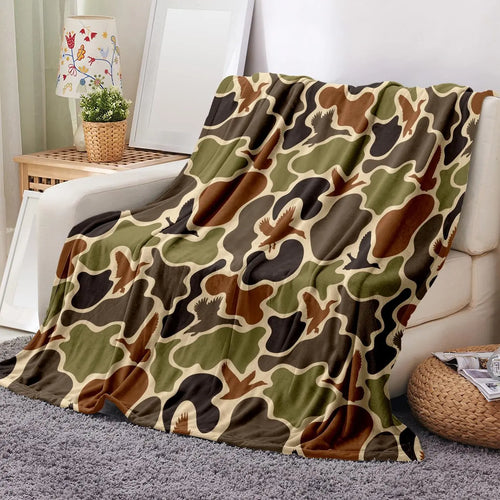 Camouflage Pattern Flannel Blanket, 1 Count Soft Comfortable Warm Napping Throw Blanket, Cool Bedroom Bedding Blankets for Home Office Travel Camping